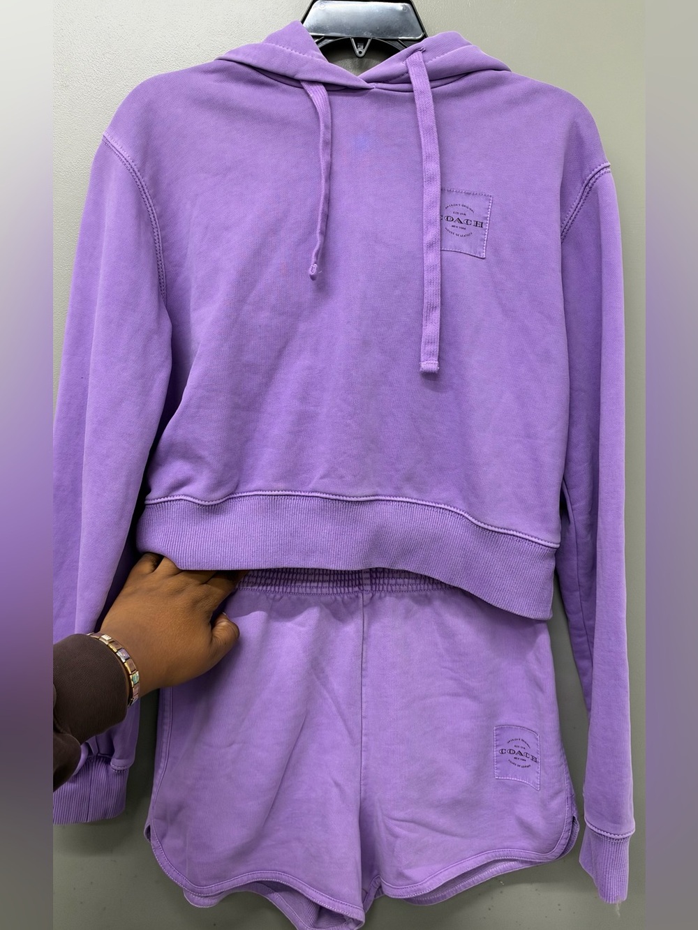 Coach Garment Dye Retro Sweatsuit Set S/XS in purple